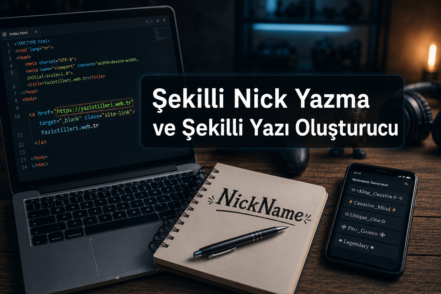 Şekilli Nick Yazma