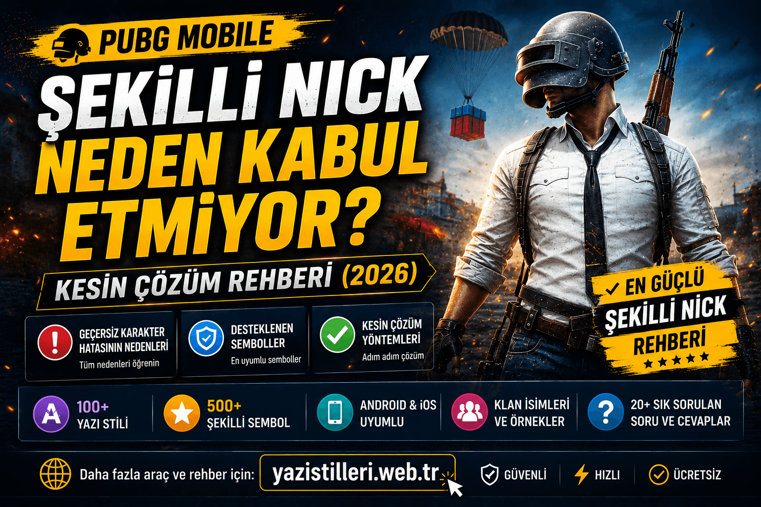 PUBG Mobile Şekilli Nick Neden Kabul Etmiyor? Kesin Çözüm Rehberi (2026) PUBG Mobile Şekilli Nick Neden Kabul Etmiyor? Kesin Çözüm Rehberi (2026)